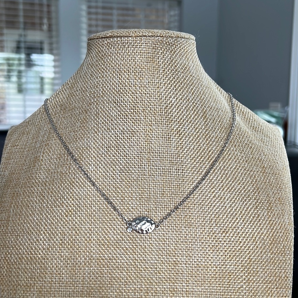 Park Lane Silver Hammered Dainty Necklace